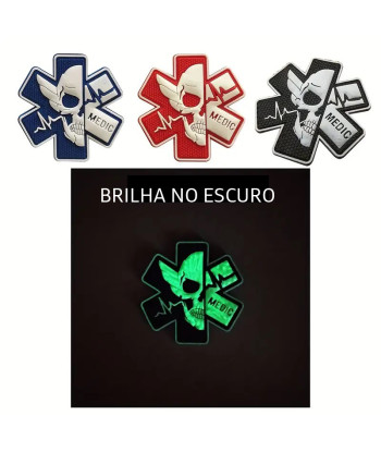Patchs Tactical Medic que brilham no escuro